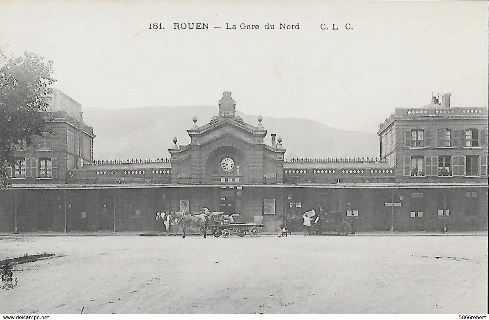 CARTE POSTALE ORIGINALE ANCIENNE : ROUEN LA GARE DU NORD ANIMEE SEINE MARITIME (76) - Bahnhöfe Ohne Züge