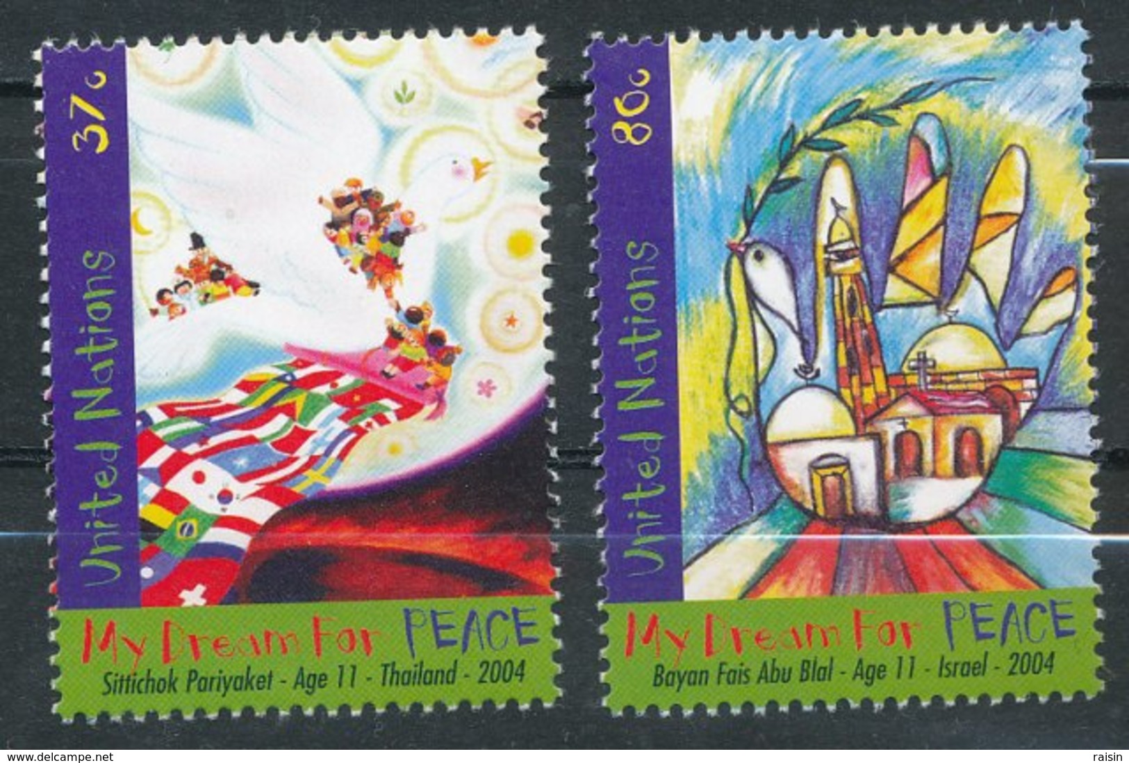 ONU New York 2004 Mon Rêve De Paix Yvert 947-48, Michel 966-67  MNH - Unused Stamps