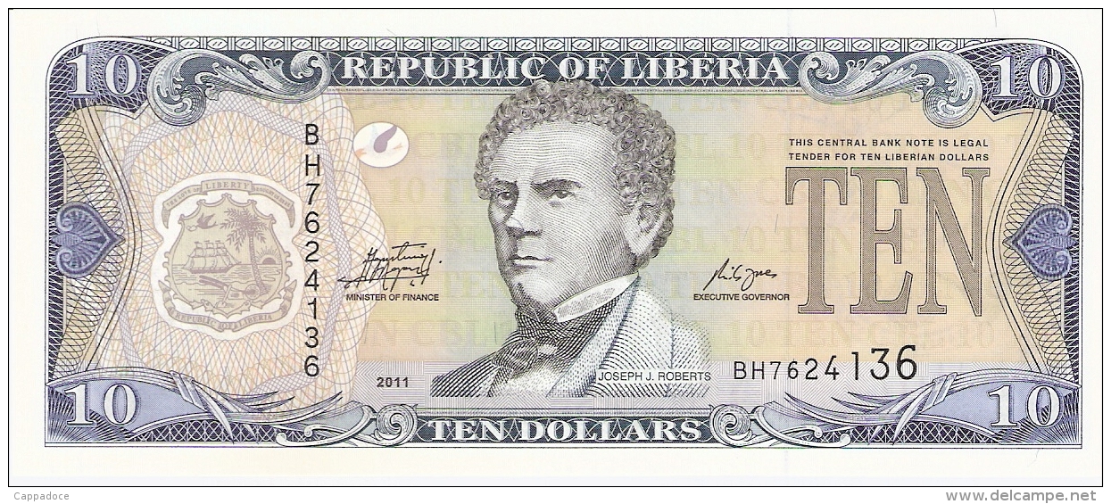 LIBERIA   10 Dollars   2011   P. 27f   UNC - Liberia