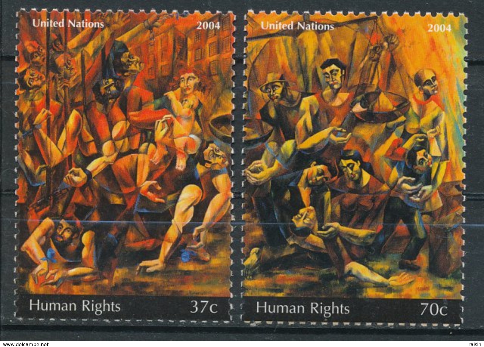 ONU New York 2004 Droits De L'homme Yvert 945-50, Michel 968-69  MNH - Ungebraucht