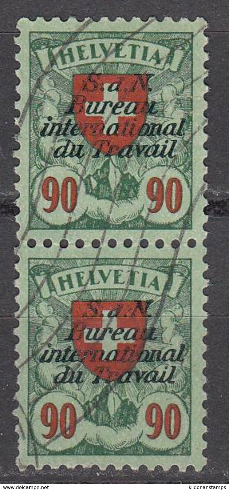 Switzerland 1925-42 Official, Cancelled, Pair, Sc# 3O27, Mi 21x - Dienstmarken