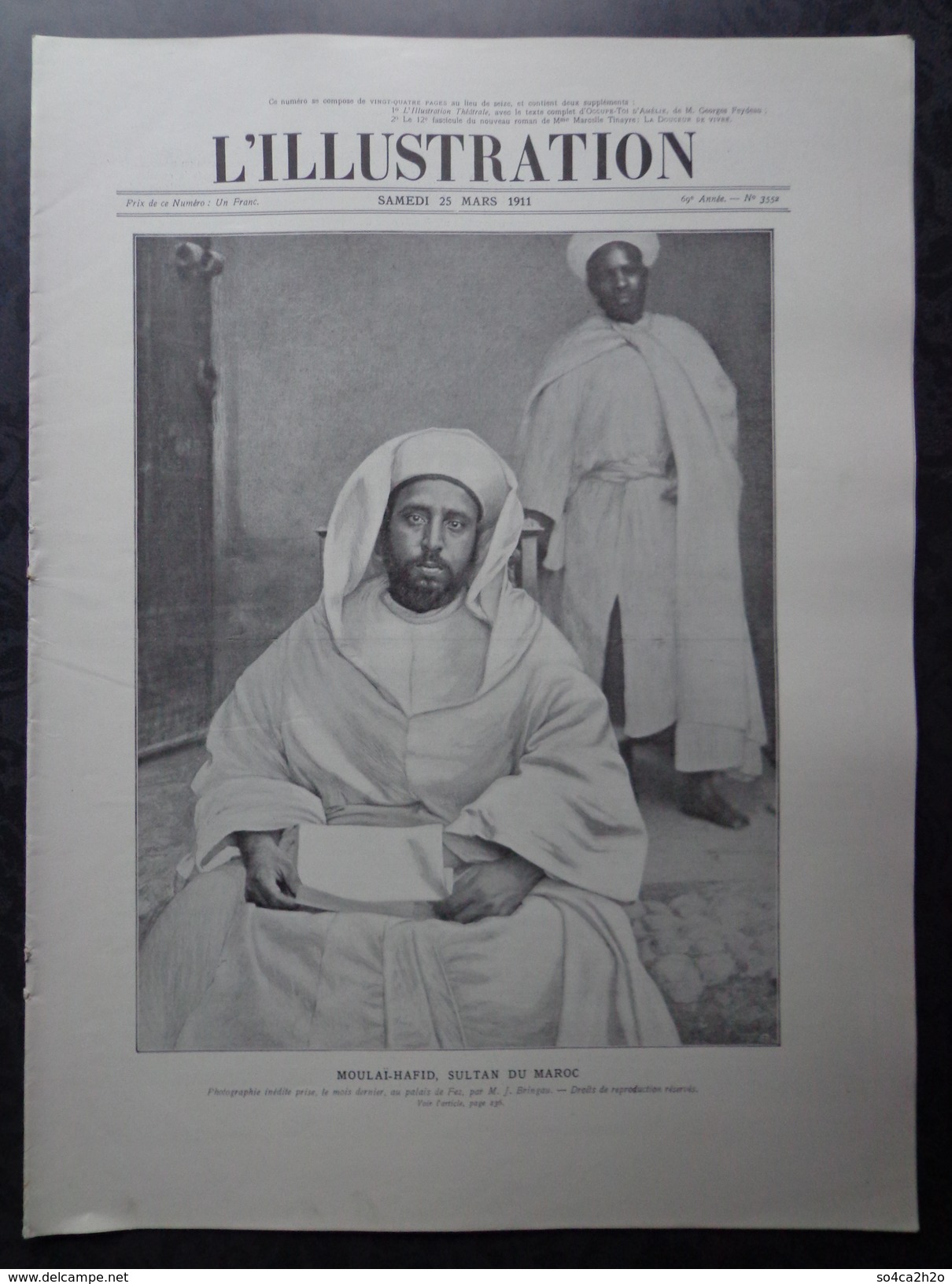 L´illustration N°3552 25 Mars 1911 Moulaï-Hafid Sultan Du Maroc; Le Gouverneur Général De L'Algérie, La Grève De Cancale - L'Illustration