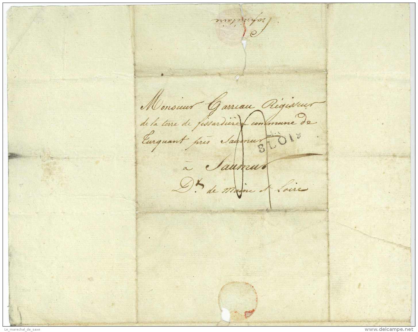 1814 Campagne De France Lettre D'un Soldat Marchant à L'ennemi BLOIS ORLEANS SAUMUR Garreau - Manuscrits