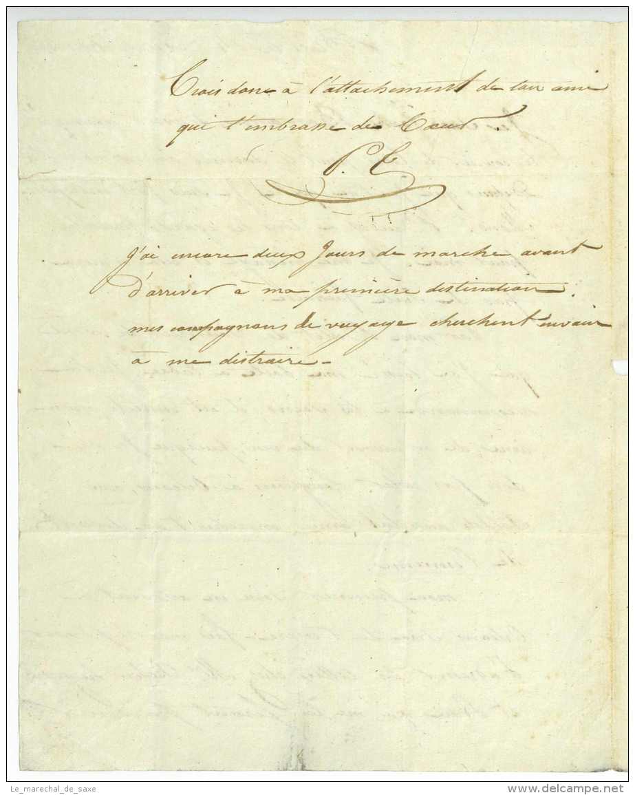 1814 Campagne De France Lettre D'un Soldat Marchant à L'ennemi BLOIS ORLEANS SAUMUR Garreau - Manuscrits