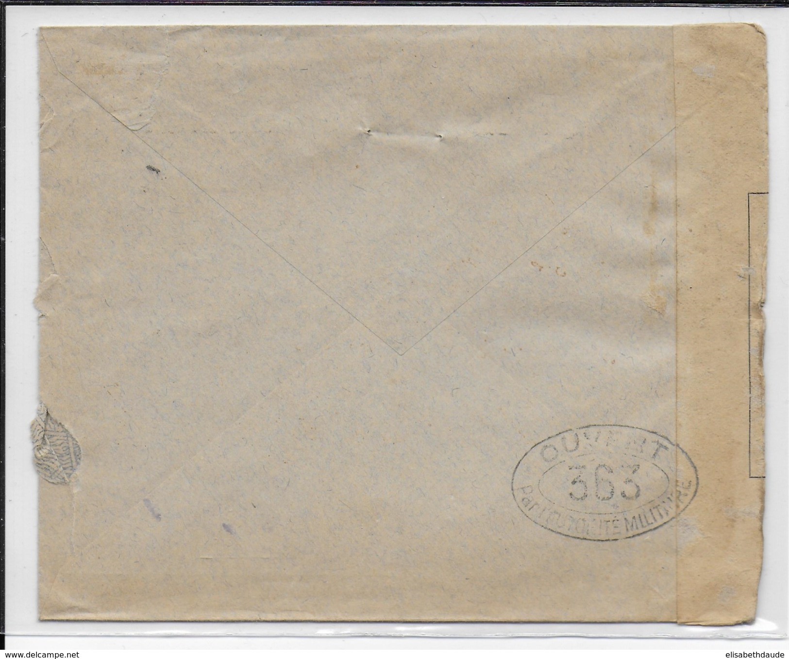 PORTUGAL - 1917 - PERFORE (PERFIN) Sur ENVELOPPE De BANQUE De LISBOA => PARIS Avec CENSURE FRANCAISE - Marcophilie