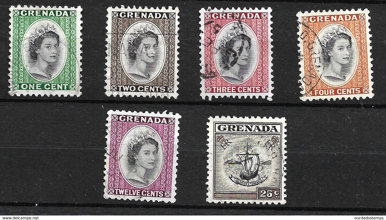 Grenada 1953 QEII Definitives, Selection To 25c MNH And Used - Grenada (...-1974)