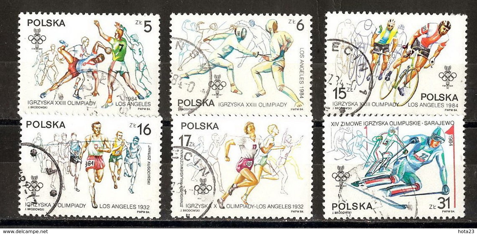 POLAND 1984 OLYMPIC GAMES SARAJEVO AND LOS ANGELES SET USED (20 - 339 = 2017) - Postage Due