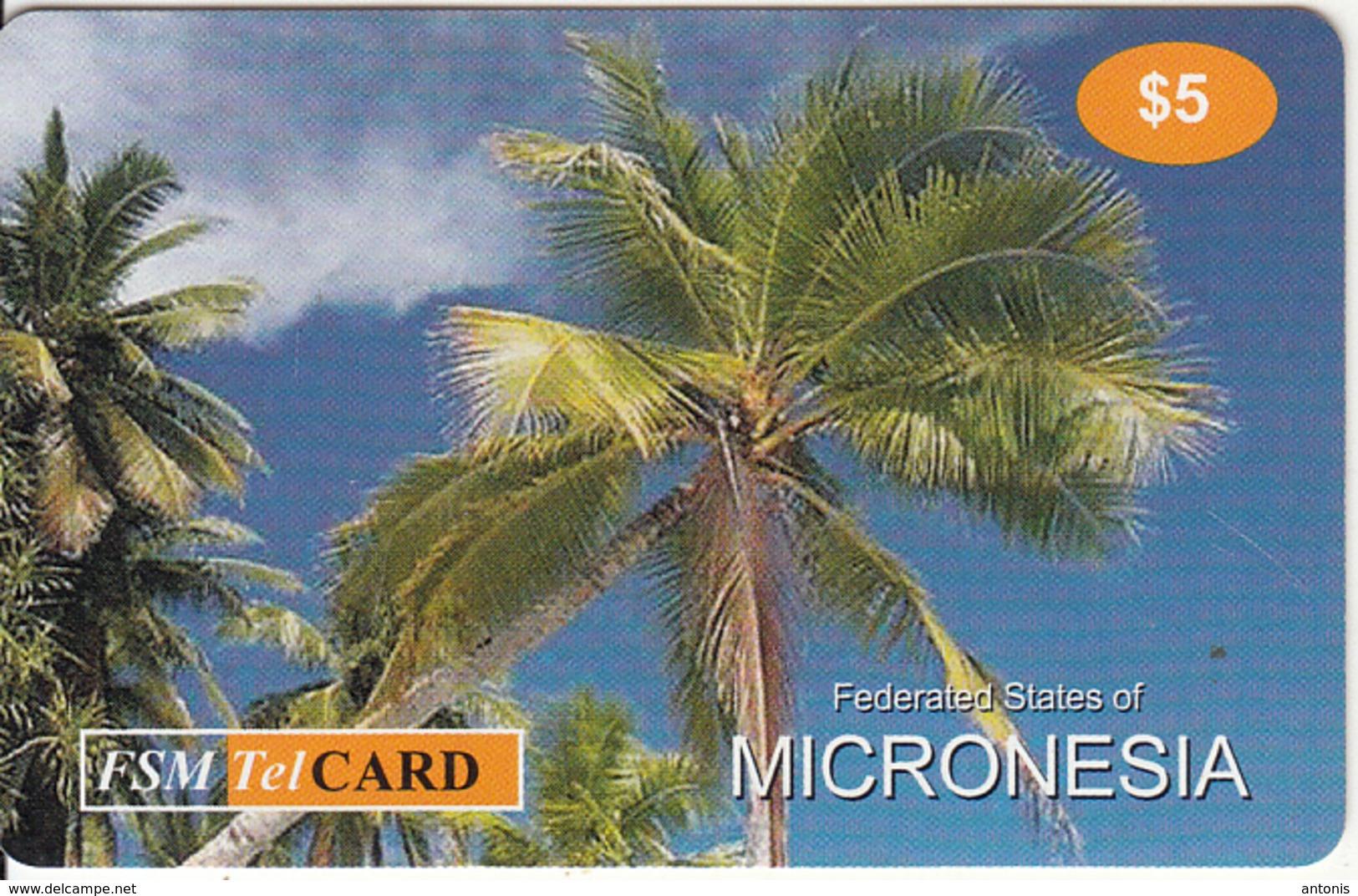 MICRONESIA - Palm Tree, FSM Tel Prepaid Card $5, Used - Micronesië