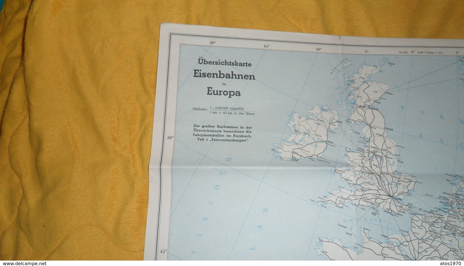 CARTE ALLEMAGNE ET EUROPE DE 1957. / UBERSICHTSKARTE ZUM AMTLICHEN KURSBUCH DER DEUTSCHEN BUNDESBAHN. / TEX SCHMELZ - Cartes Routières