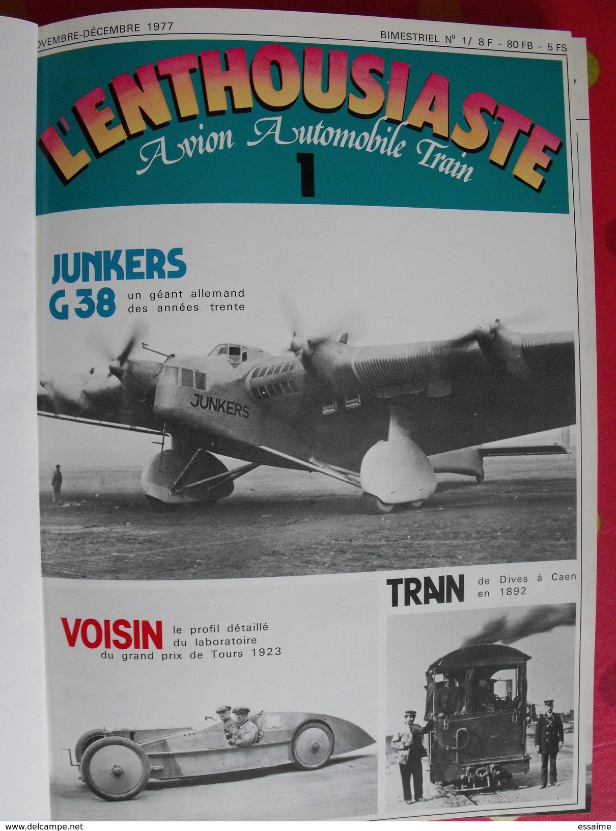 6 Revues Reliées L'enthousiaste. Avion Automobile Train Bateau. N° 1,2,8,11,12,14. 1977 - Aviazione