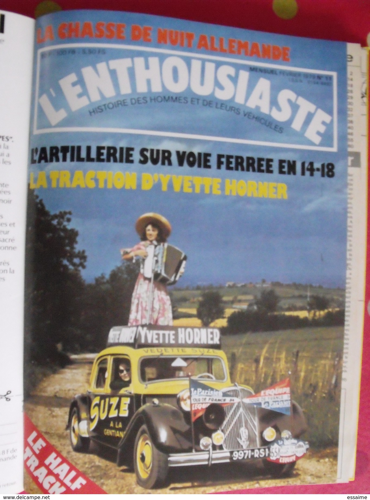 6 revues reliées l'enthousiaste. avion automobile train bateau. n° 1,2,8,11,12,14. 1977