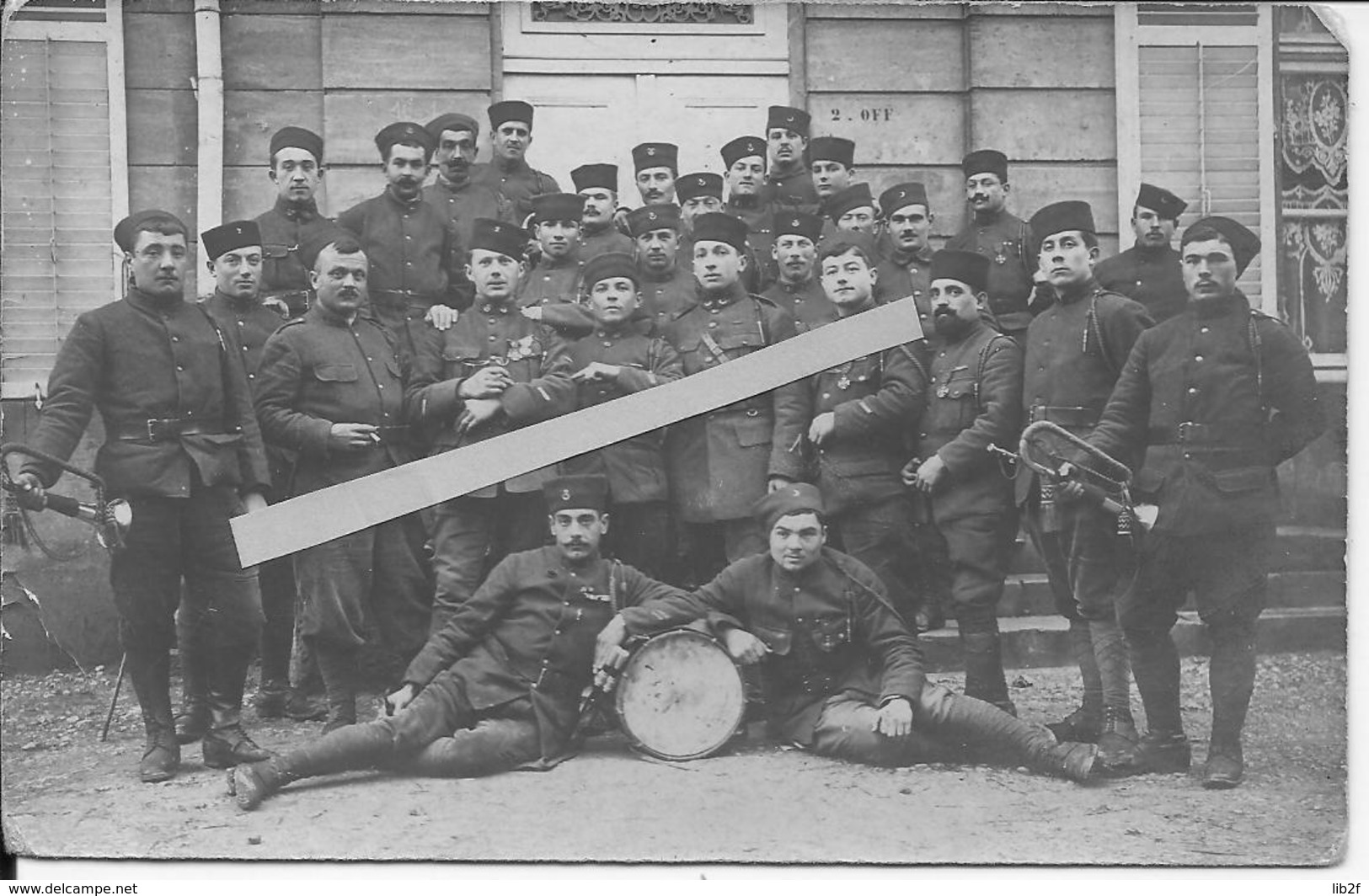 1917 Fanfare La Clique Du 2ème Régiment De Zouaves Musique 1 Carte Photo 14-18 Ww1 1wk - War, Military