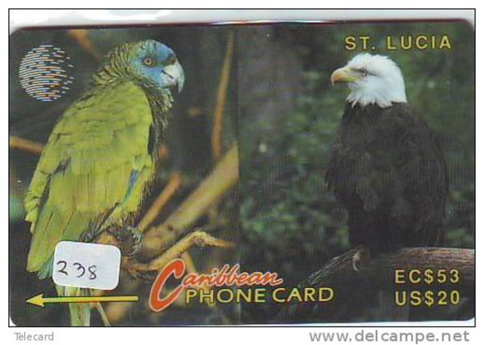 PERROQUET Parrot PAPAGEI Papagaai Telecarte (238) St Lucia - Pappagalli