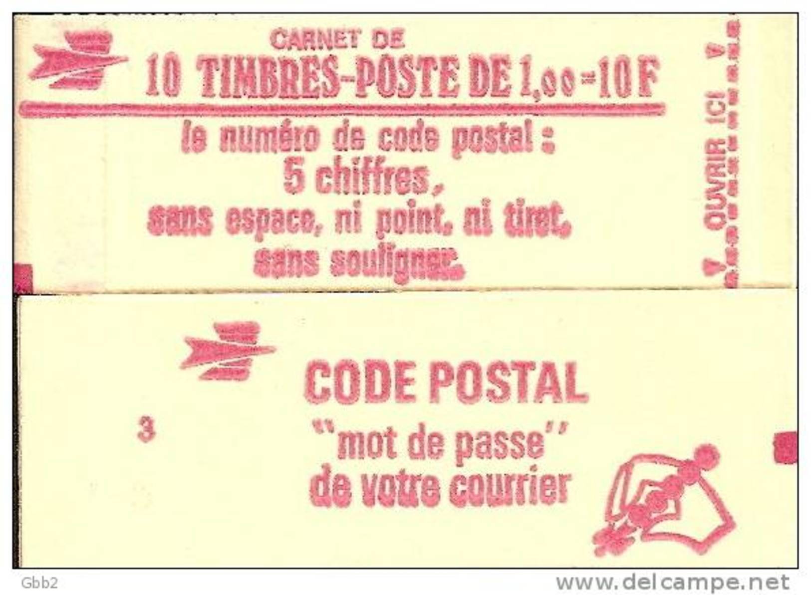 CARNET 1972-C 2 Sabine De Gandon "CODE POSTAL" Conf. 3,4,5,6 Et 7 Au Choix Fermé Parfait état Bas Prix Très Rare - Other & Unclassified