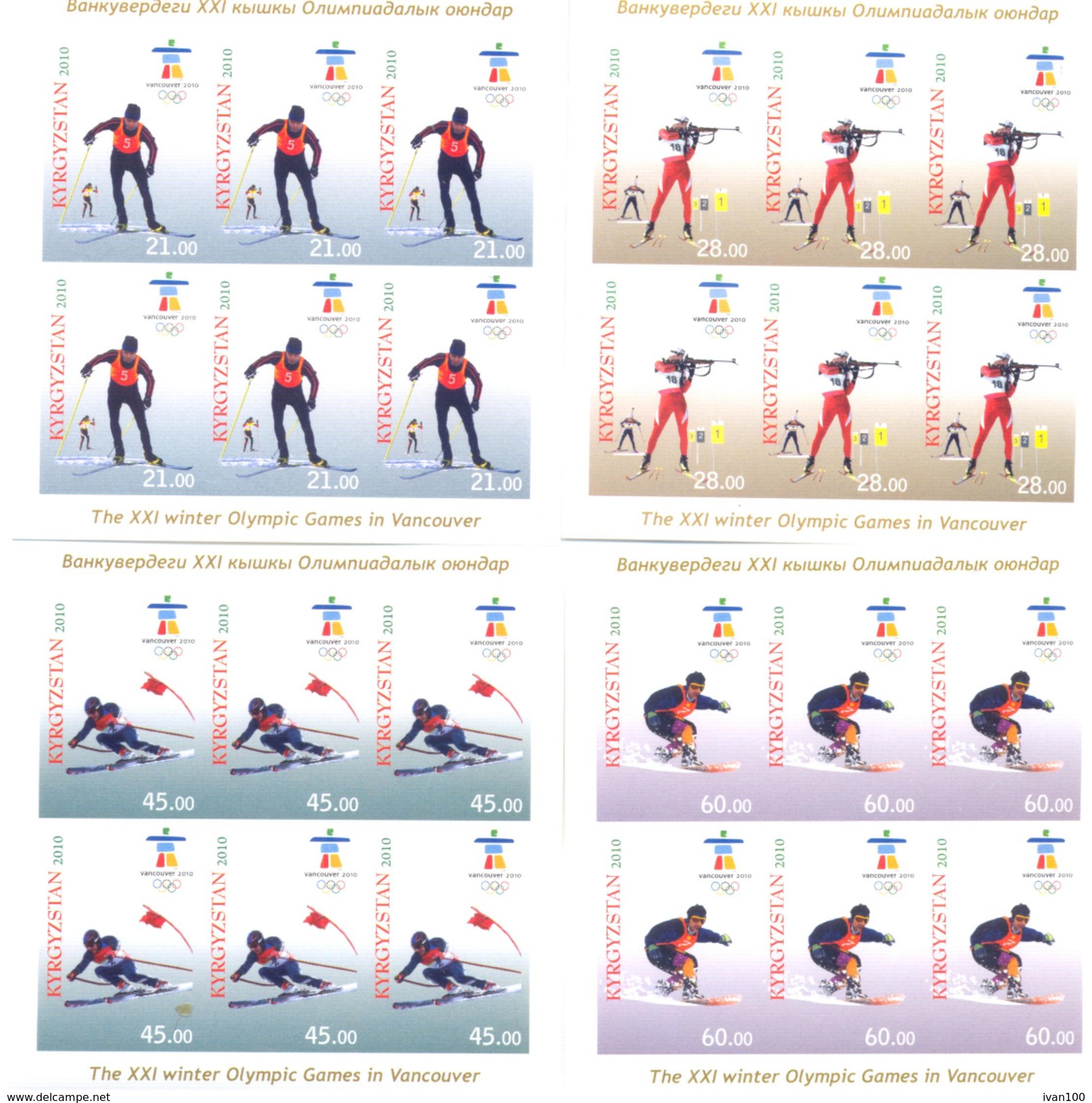 2010. Winter Olympic Games Vancouver 2010, 4 Sheetlets IMPERFORATED, Mint/** - Winter 2010: Vancouver