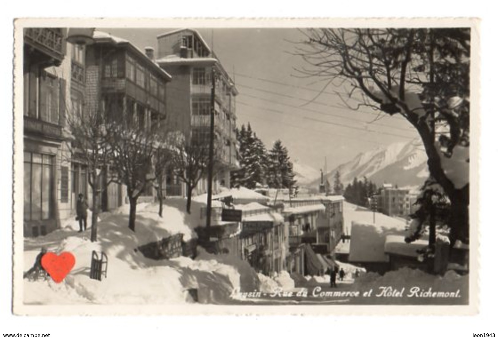 14435-LE-SUISSE-Canton De Vaud-Leysin-Rue Du Commerce Et Hôtel Richemont----------animée - Leysin