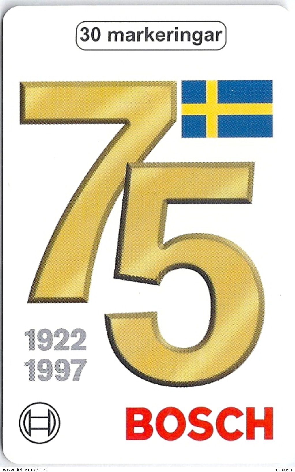 Sweden - Telia - Bosch 75 Years, 04.1997, 1.900ex, Used - Schweden