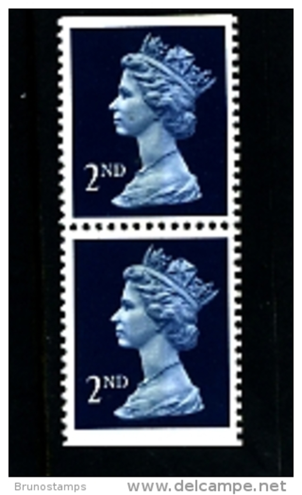 GREAT BRITAIN - 1990  MACHIN  2nd  CB WALSALL PERF. 14 PAIR IMP. TOP&BOTTOM MINT NH  SG  X1515 - Machins