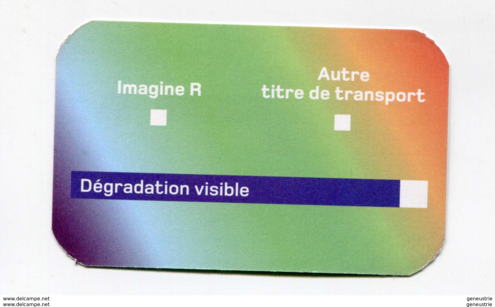 Carte Provisoire Vierge Type 2  SNCF / RATP Délivrée En Cas De Déterioration Du Titre Principal - Ticket RER Métro Paris - Europe