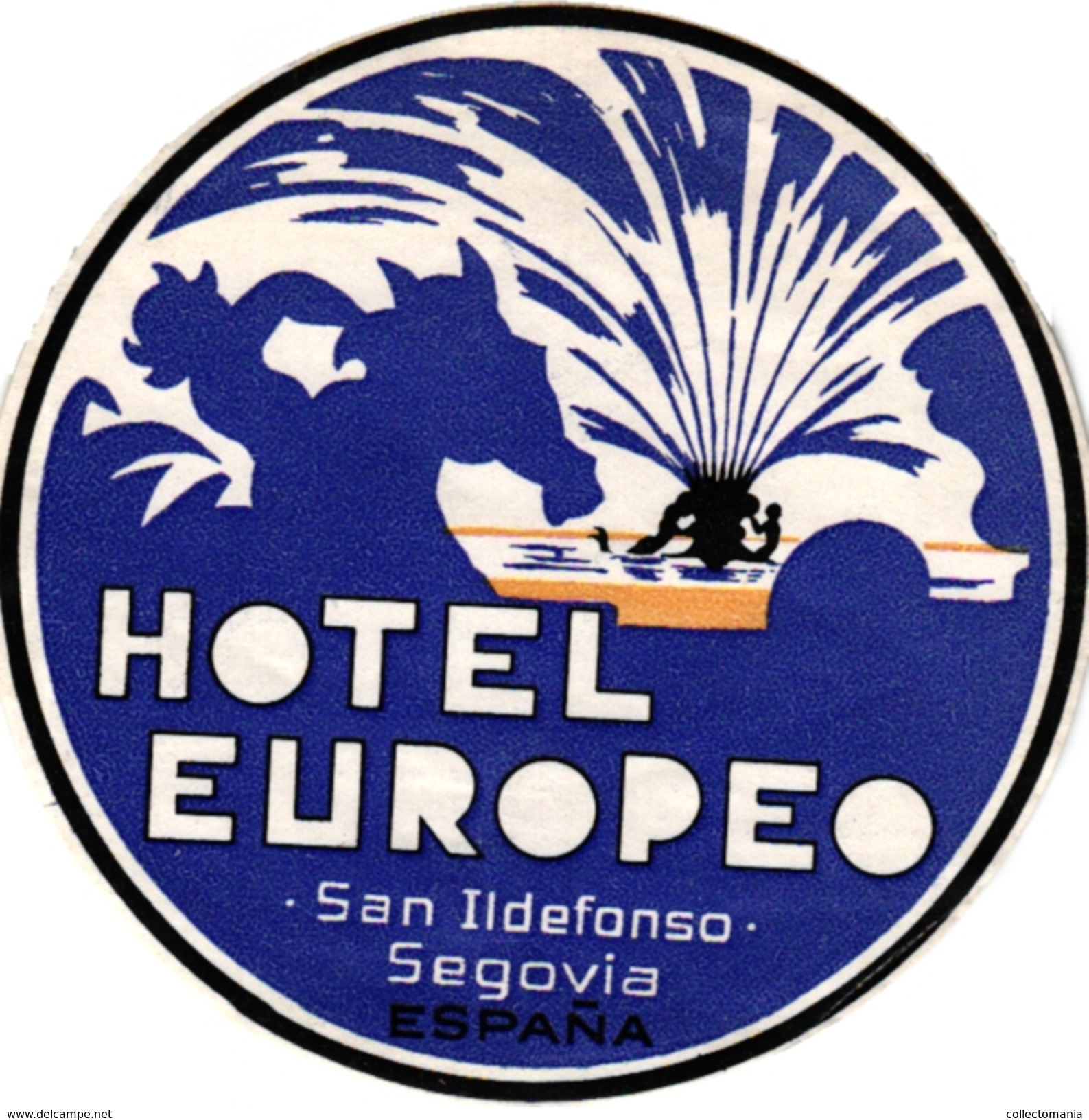 1 Hotel Label Etiquette  Mythologie SIRENE Mermaid Zeemeermin Meerjungfrau  Hotel Europe San Ildefonso Segovia Spain - Hotel Labels