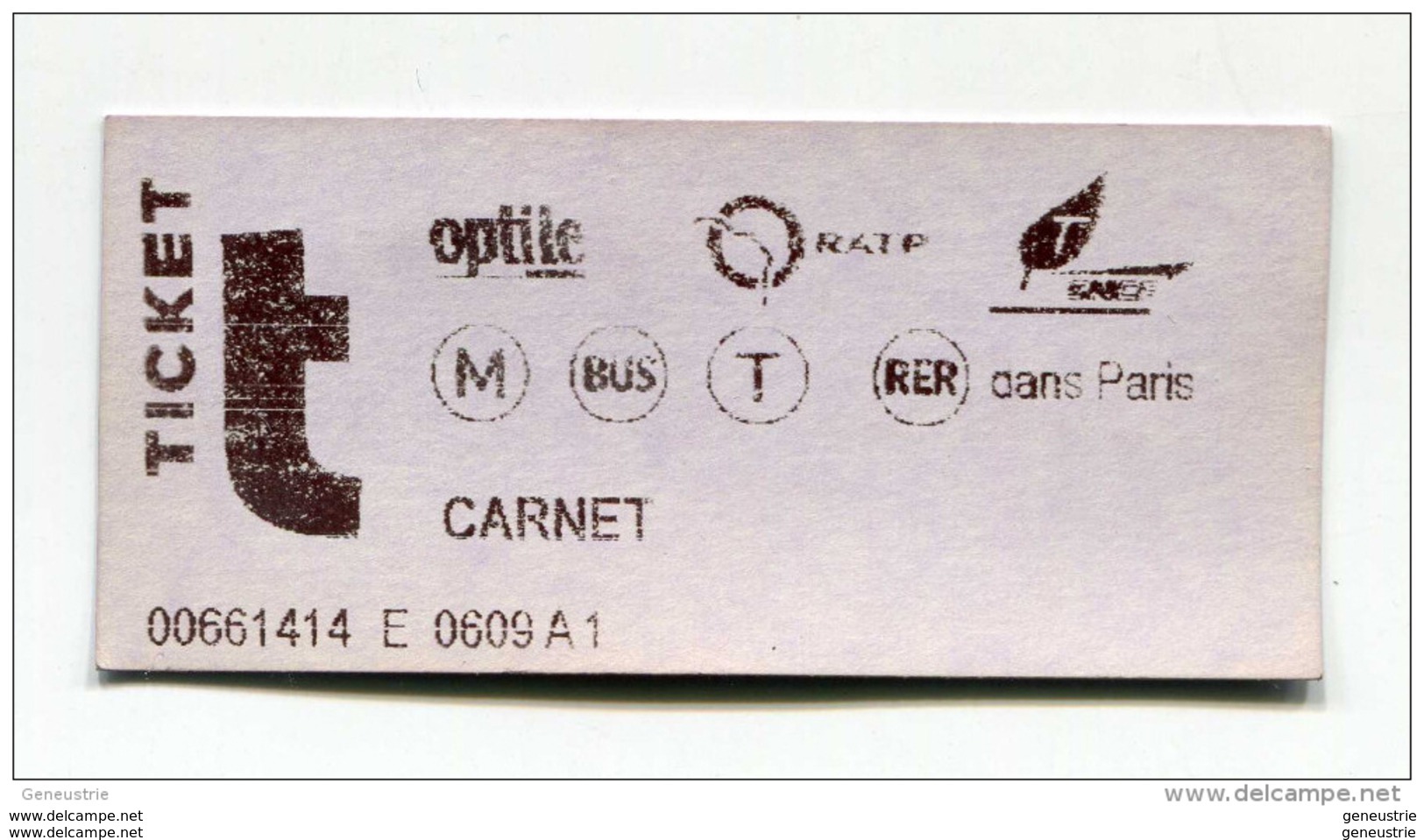 Ticket De Metro, Bus RER - Paris - 2004 - Billet RATP - Train Ticket Transportation - Europa