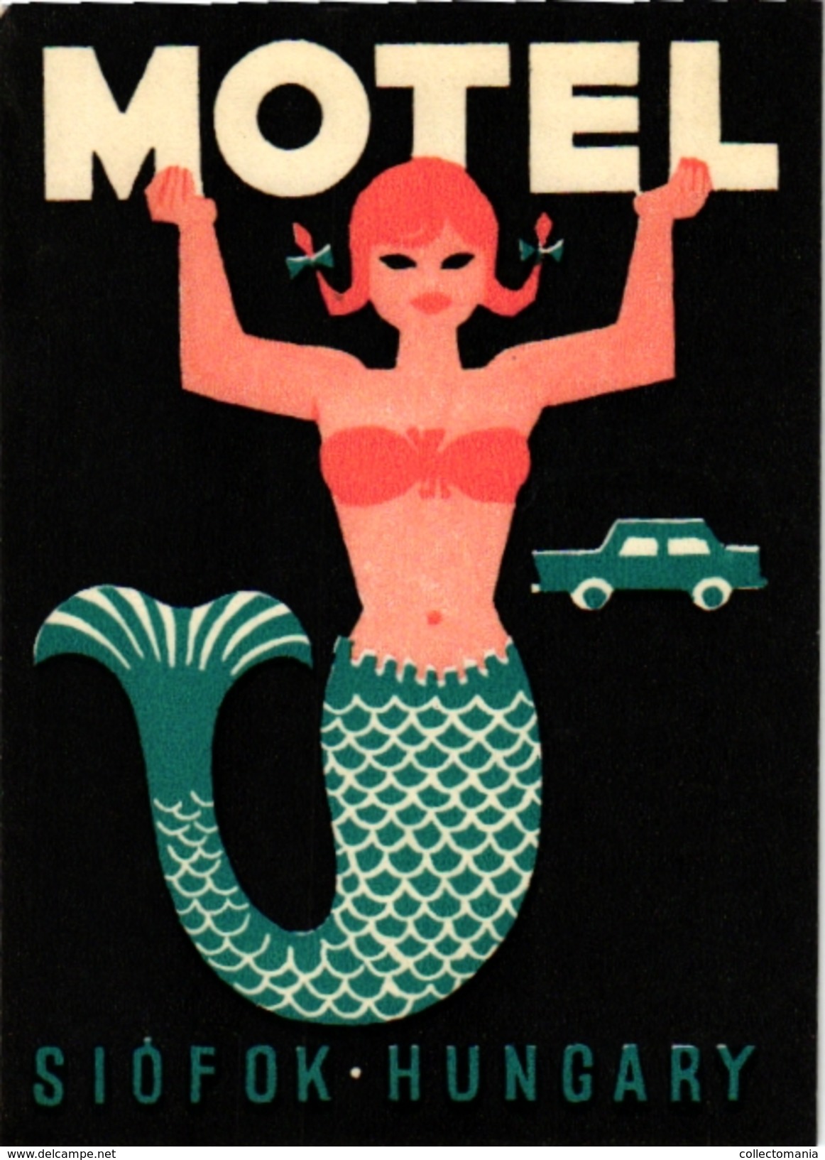 2 Hotel Label Etiquette Mythologie SIRENE Mermaid Zeemeermin Meerjungfrau Motel Siofok Hungary Playafels Hotel Barcelona - Etiquettes D'hotels