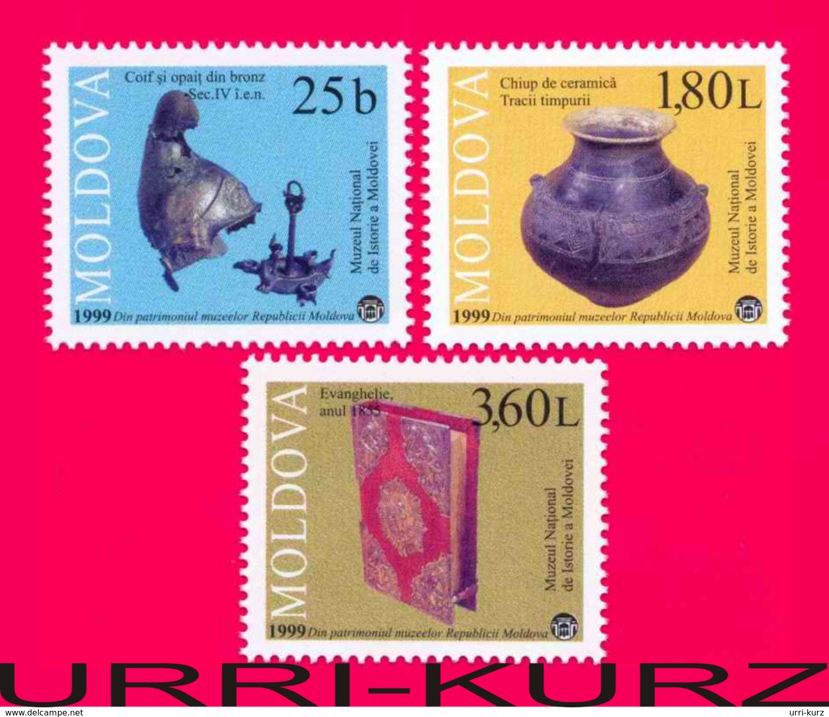 MOLDOVA 1999 History Archaeology National Museum Exhibits 3v Sc338-340 Mi342-344 MNH - Archaeology