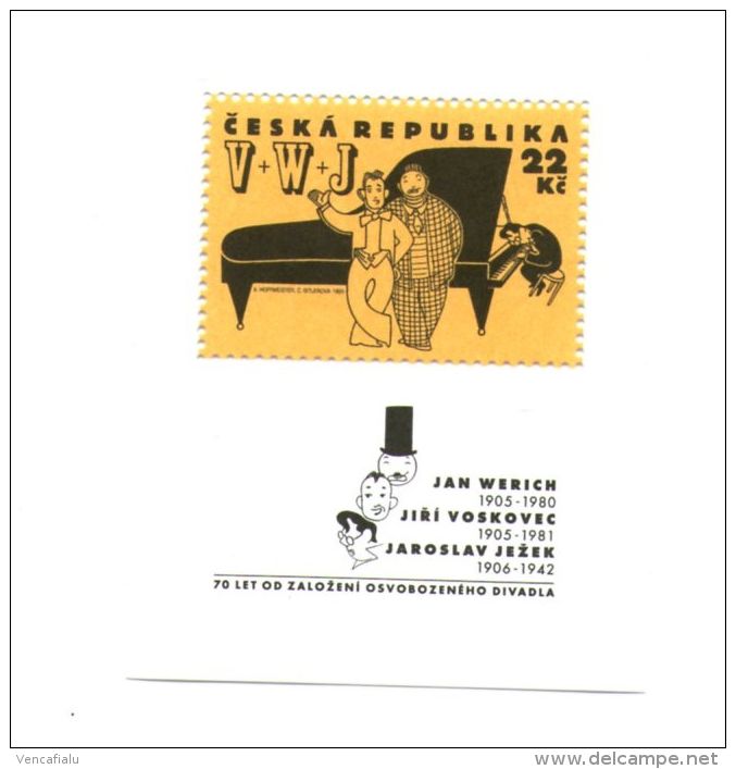 Czech Composers, Singers And Actors Voskovec And Werich, S/S MNH - Blocks & Sheetlets