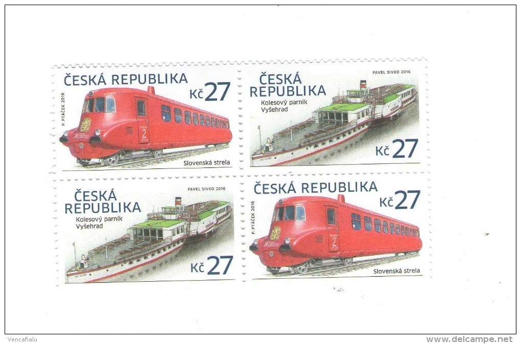 Year 2016 - Train And Paddle-steamer, 2x2 Stamps, MNH - Neufs