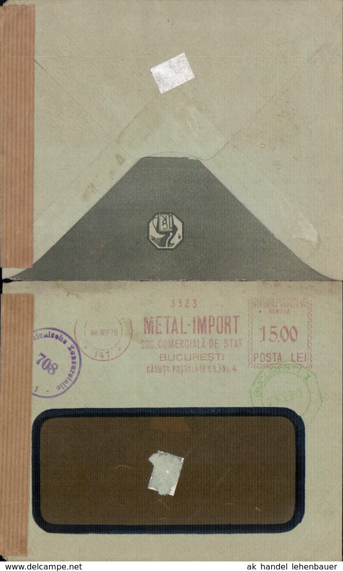 536791,Brief Zensur 1949 Bukarest Bulgarien Bucuresti - Sonstige & Ohne Zuordnung