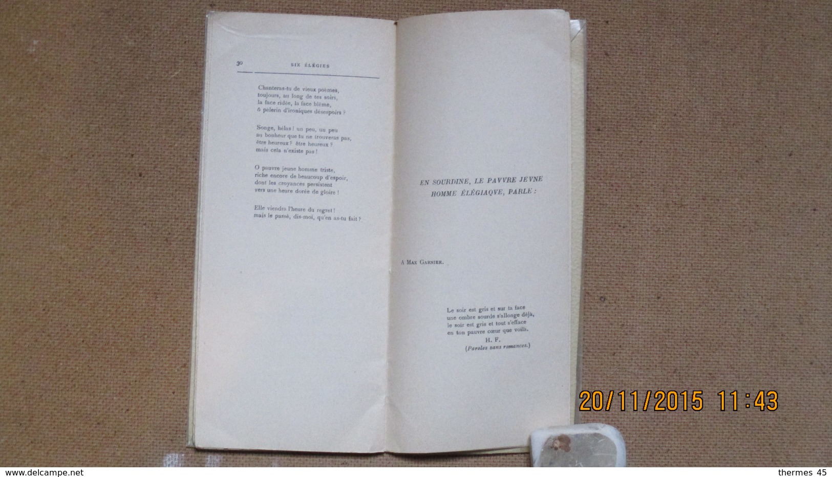 HECTOR FLEISCHMANN / "SIX ELEGIES D'UN PAUVRE JEUNE HOMME" / Liminaire De Léon DEUBEL / 1900  / - French Authors