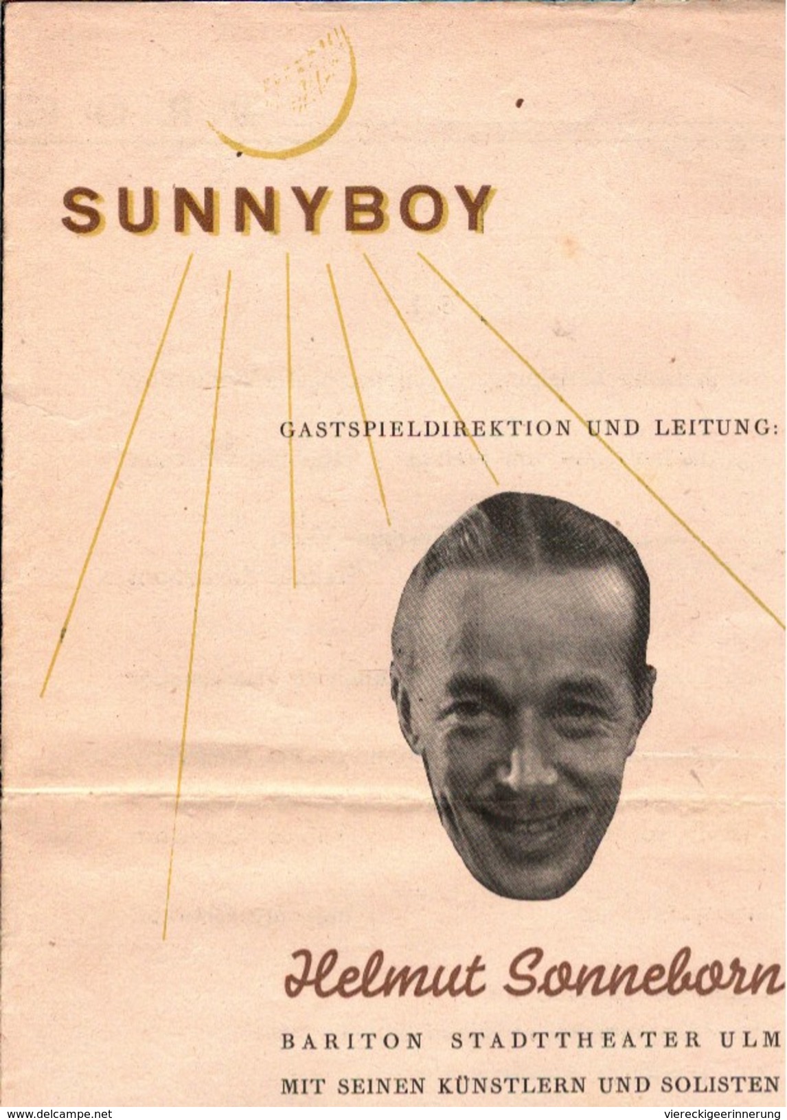 ! Ca. 1946 Programmheft Helmut Sonneborn, Orchester, Musik, Ulm, Unterhaltung, Künstler, Artist - Programmes