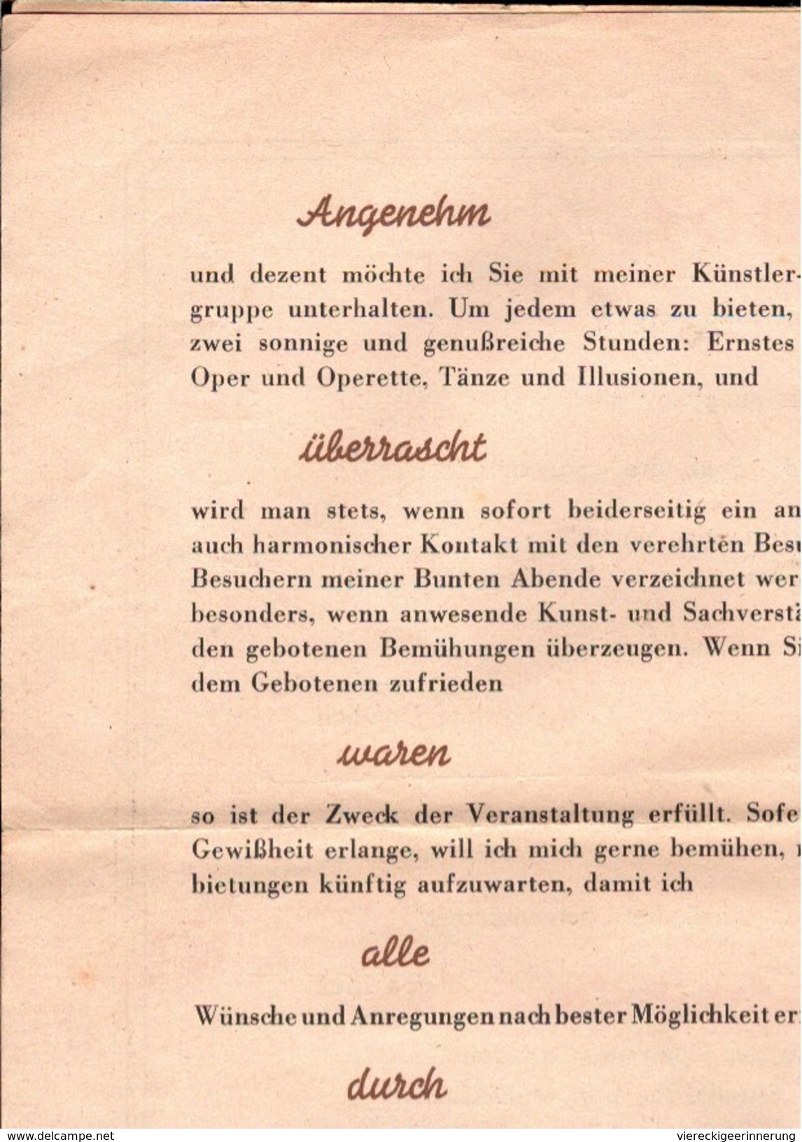 ! Ca. 1946 Programmheft Helmut Sonneborn, Orchester, Musik, Ulm, Unterhaltung, Künstler, Artist - Programme