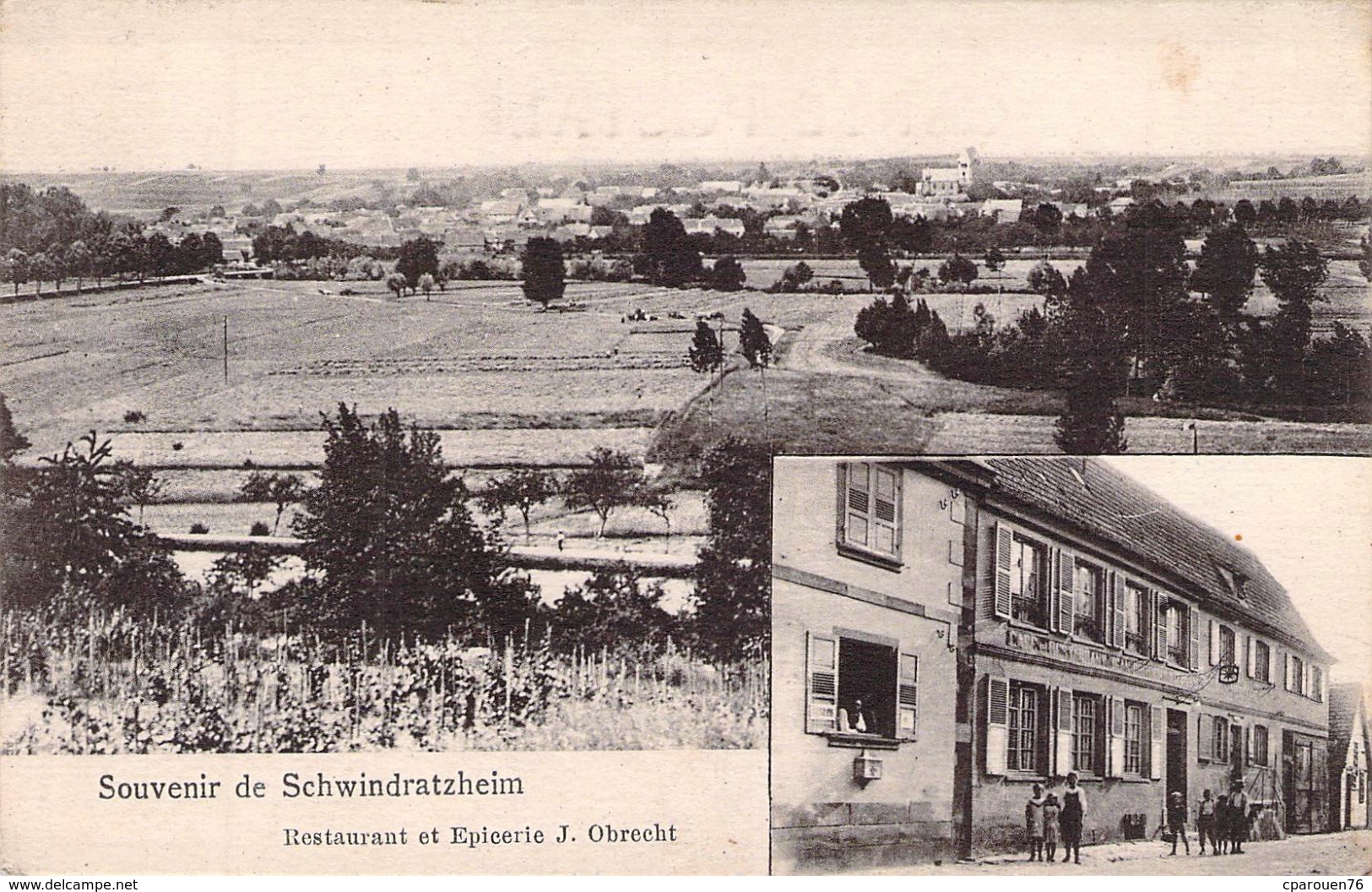 C P A Cpa Schwindratzheim Restaurant Et épicerie J Obrecht 57 Moselle Alsace - Altri & Non Classificati