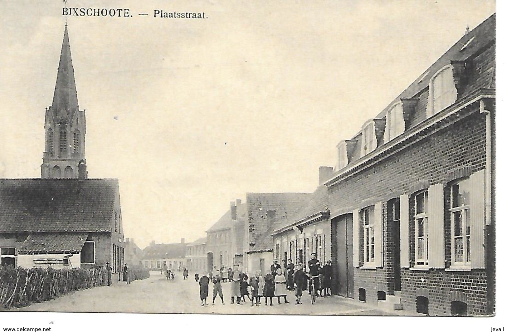 CPA / PK/ AK  - BIXSCHOOTE  Plaatsstraat - Langemark-Pölkapelle