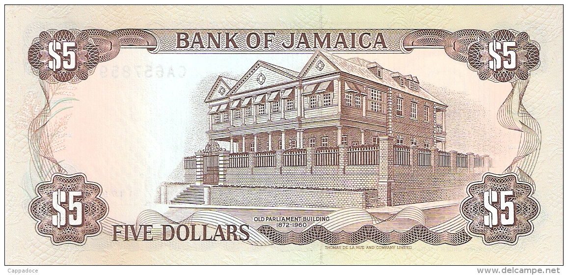 JAMAIQUE   5 Dollars   1/7/1991   Sign.10   P. 70d   UNC - Jamaica