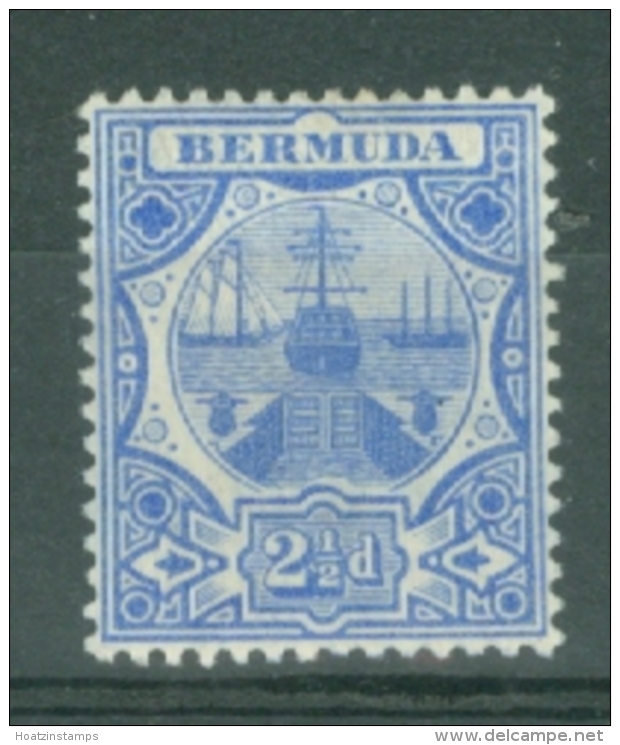 Bermuda: 1906/10   Ship    SG41    2&frac12;d    Blue   MNH - Bermudes