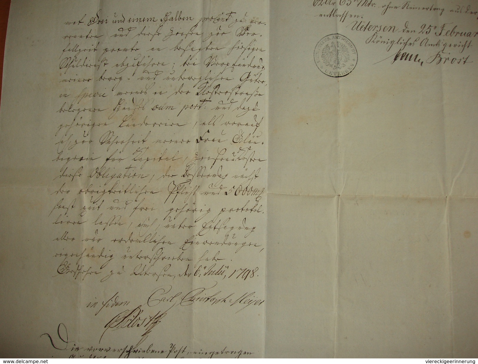 ! 1798 Obligation Aus Uetersen Schleswig-Holstein, Kirche, Old Paper Bond, Germany, Denmark - Andere & Zonder Classificatie