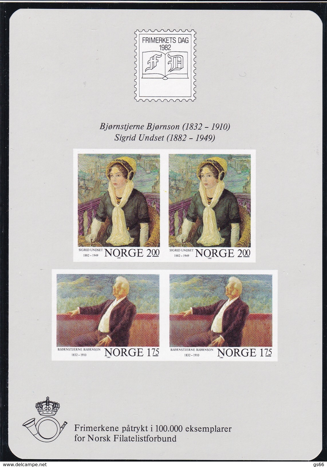 Norwegen, 1982,  870/71 Block 4, MNH **, Schriftsteller. - Blokken & Velletjes