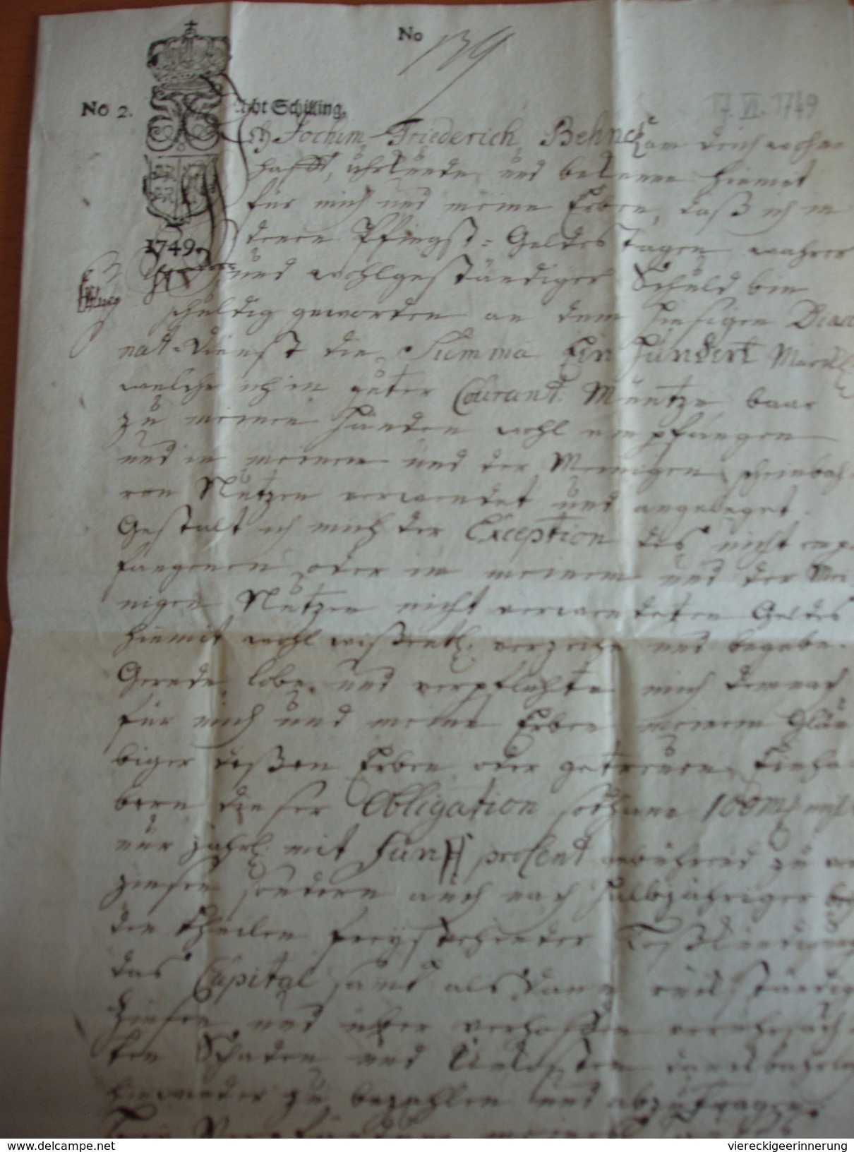 ! 1749 Obligation Aus Uetersen Schleswig-Holstein, Kirche, Old Paper Bond, Wertpapier, Germany - Sonstige & Ohne Zuordnung
