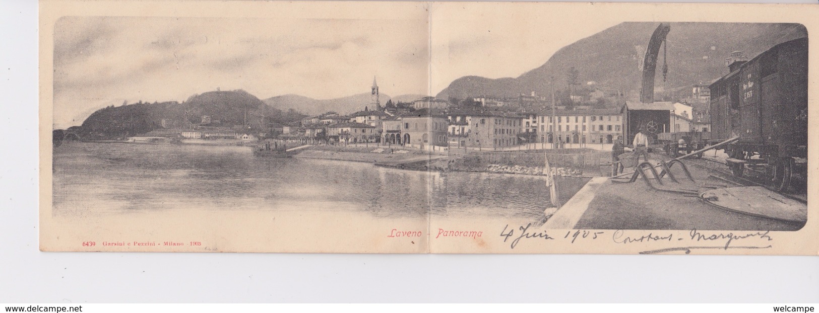 OLD POSTCARD ITALY - ITALIA  -   FOLD OUT POSTCARD - LAVENO - Varese