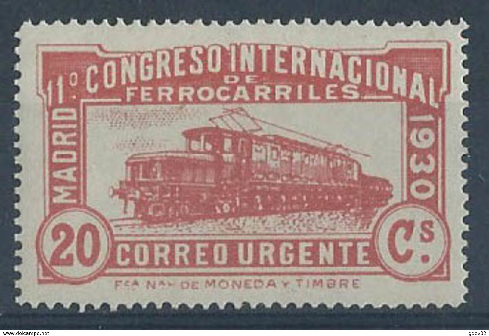 ES482FSFT-LFT***482FTTT.España.Spa In.Espagne.TREN. Locomotora COCODRILO.CONGRESO  DE.FERROCARRILES.1930  (Ed 482F**) - Trains