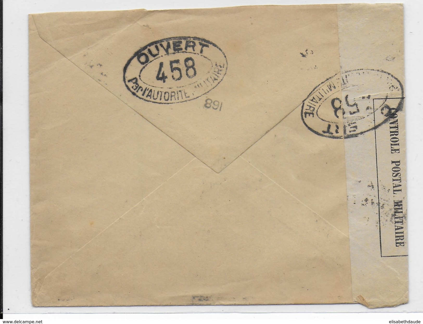 ESPAGNE - 1917 - ENVELOPPE PUB DECOREE De VALENCIA Avec CENSURE FRANCAISE N°458 - Briefe U. Dokumente