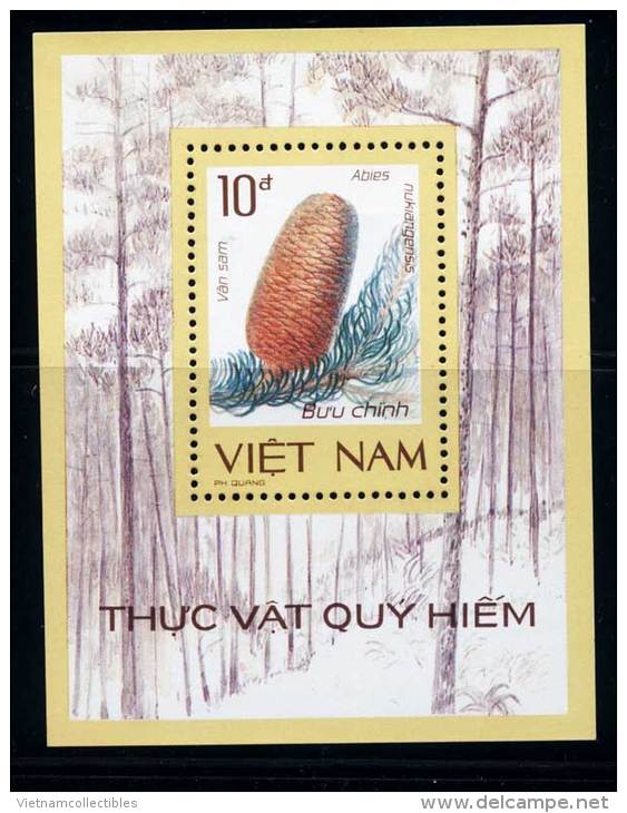 Vietnam Viet Nam MNH Perf Souvenir Sheet 1986 : Precious &amp; Rare Flora (Ms510B) - Vietnam