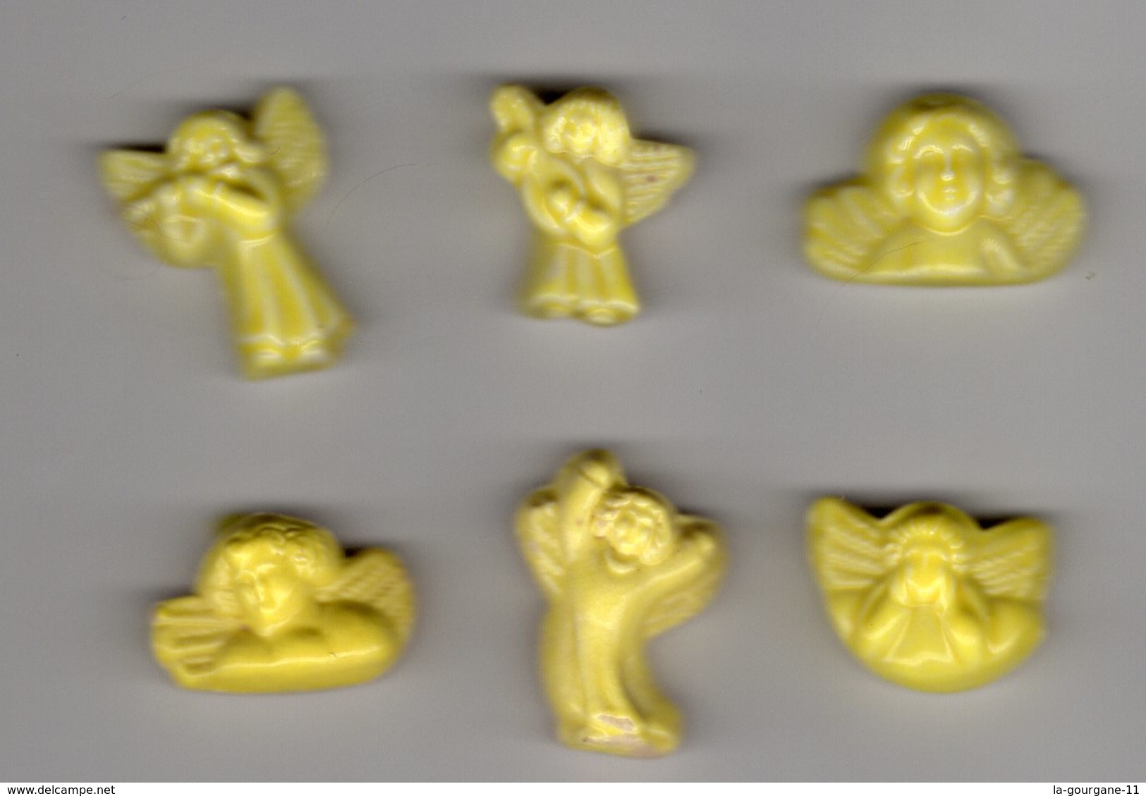 SERIE 6 Fèves Biscuit émaillé Jaune De MOYET-PERRIN - LES ANGES Ange Jaune - Olds