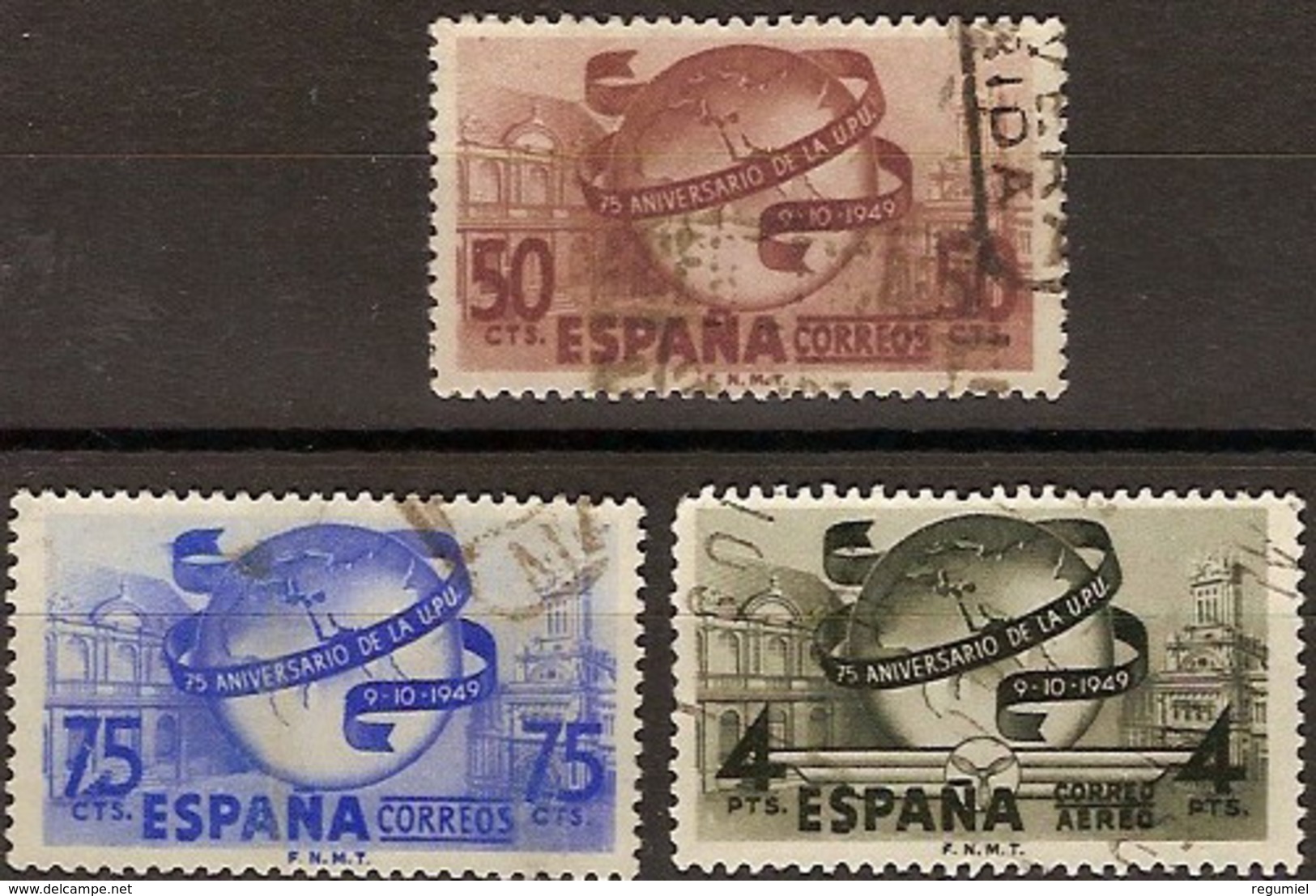 España U 1063/1065 (o) UPU. 1949 - Oblitérés