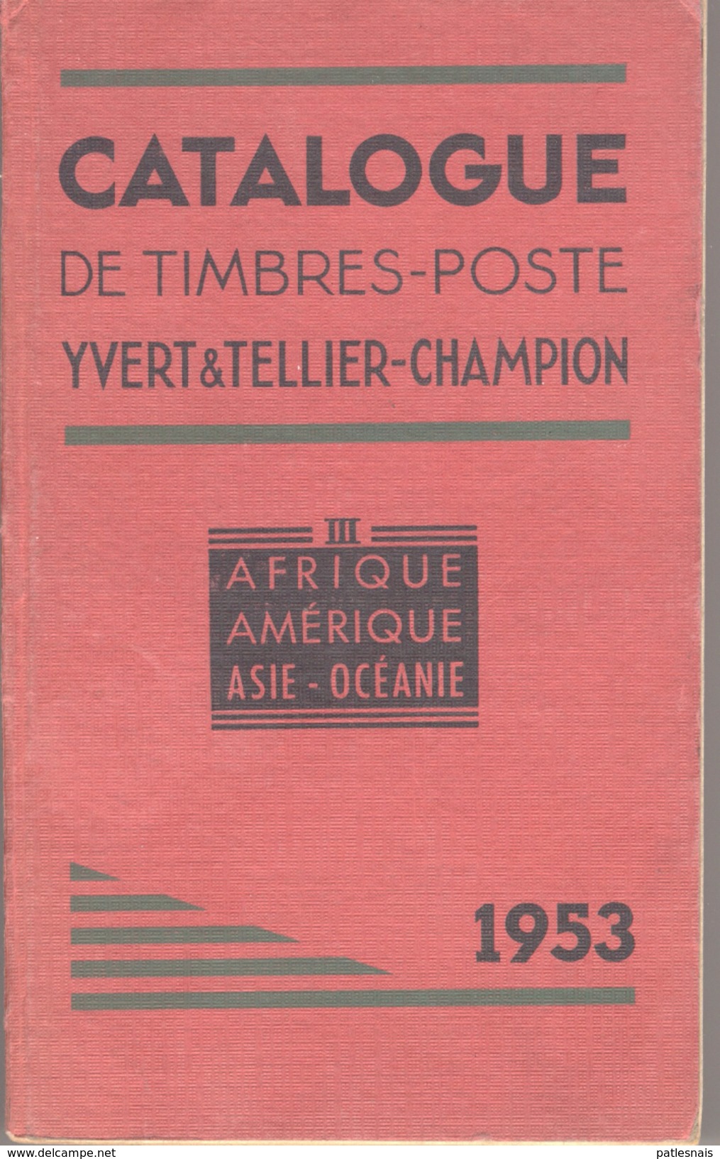 Yvert & Tellier-Champion   Année  1953   Tome III  Afrique Amérique Asie-Océanie - Frankreich