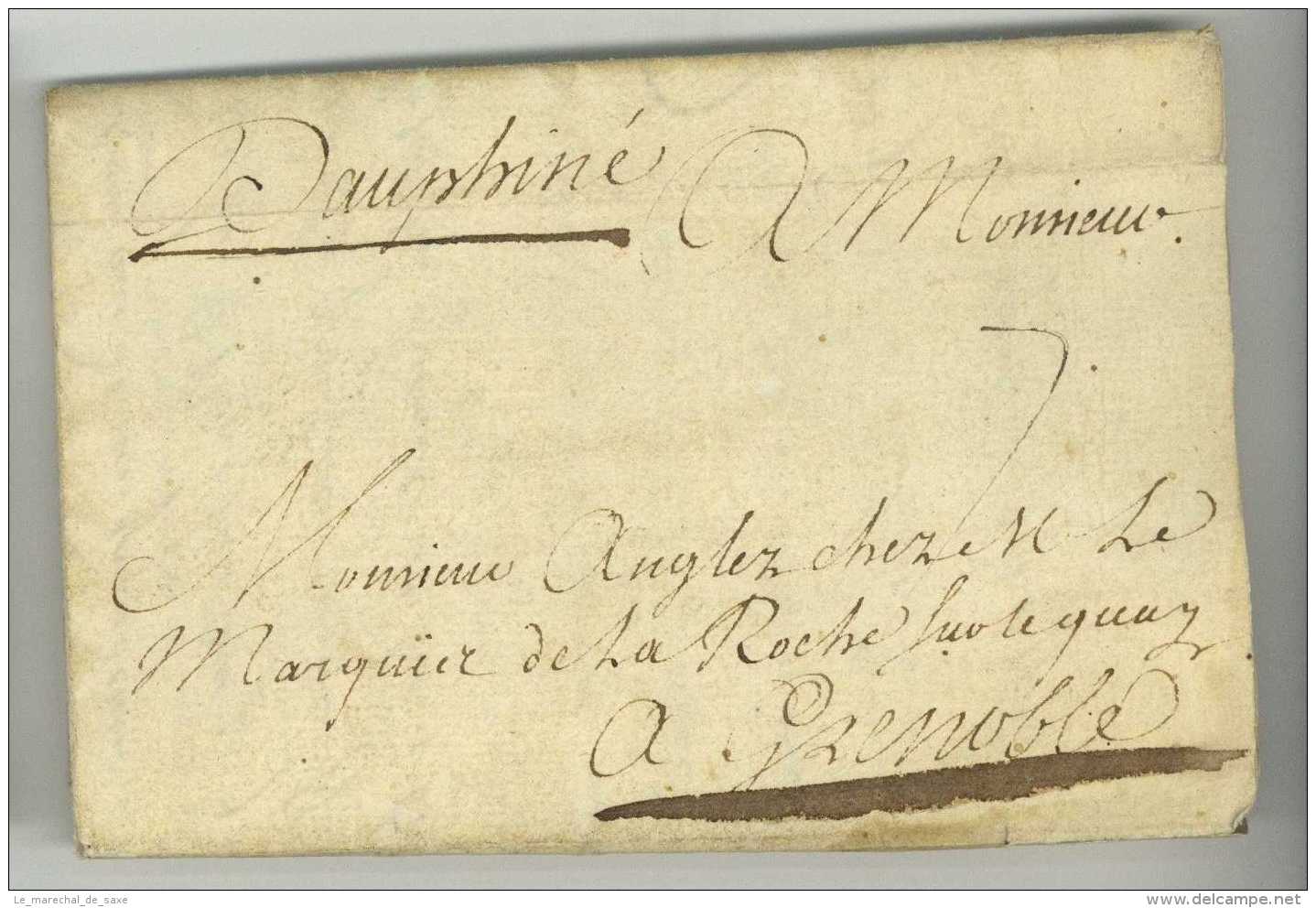 5 Lettres PARIS Pour GRENOBLE Ou Veynes 1729 à 1736 Angles Collet Charras Perrin Givodan - Manuscritos