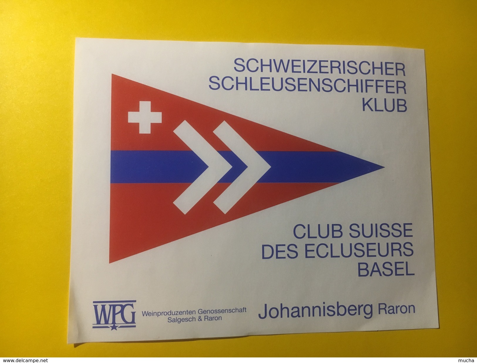 3649 - Suisse Valais Johannisberg  Pour Club Suisse Des Ecluseurs Bâle Schleusenschiffer Klub - Sonstige & Ohne Zuordnung