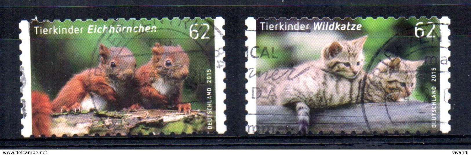 Germany - 2015 - Baby Animals (Self Adhesive Perfs) - Used - Oblitérés